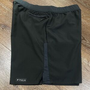 P'tula Jet Black Performance Shorts large black